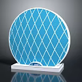 Circular Daily Use Electrical Appliance With Blue Diamond Pattern White Frame And Base 3d model
