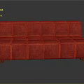 Stylish Modern Red Modular Sofa with Velvet Upholstery and Block Design