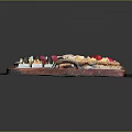 Stylish Wooden Snack Tray With Assorted Cheese Crackers Fresh Berries Nuts And Utensils