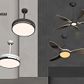 Modern Ceiling Fan with Light and Wooden Blades in Various Color Options
