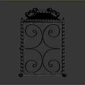 Decorative Wrought Iron Lantern With Intricate Curved Patterns And Top Handle