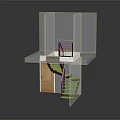 Modern Spiral Staircase With Wooden Steps Glass Railing And Upper Landing Design