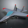 SAHINBABA Gray Fighter Jet Model Airplane With Red Wing Tips And Landing Gear