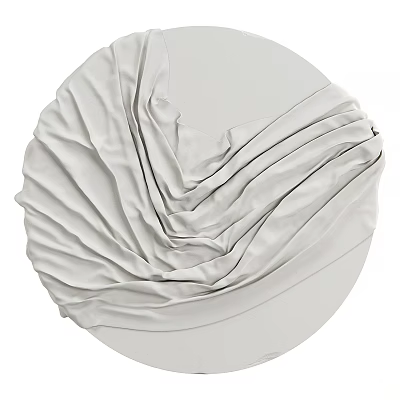 Round Light Gray Rug With Soft Wrinkled Fabric Texture For Modern Home Decor 3d model