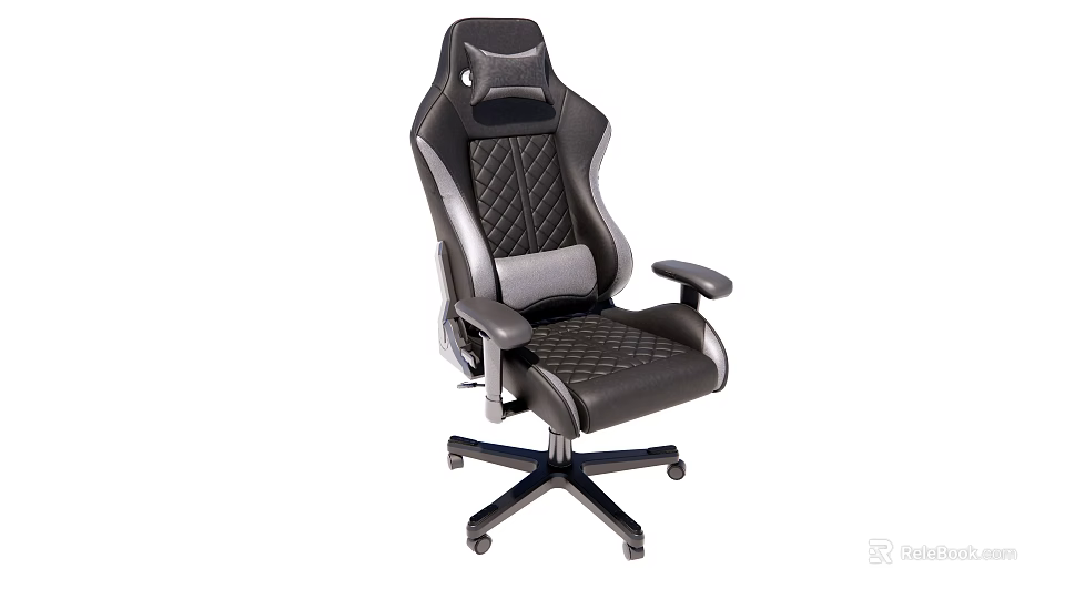 Ergonomic High Back Office Chair With Leather Upholstery And Adjustable Armrests 3d model 