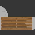 Modern Minimalist Bench Design With Wooden Seat And White Curved Base