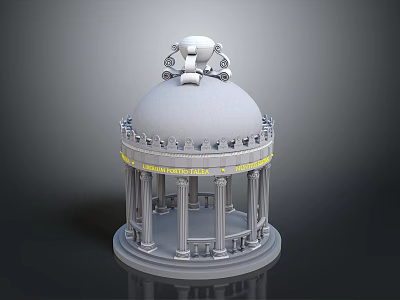 Detailed Architectural Dome Structure Model With Decorative Top And Columns 3d model