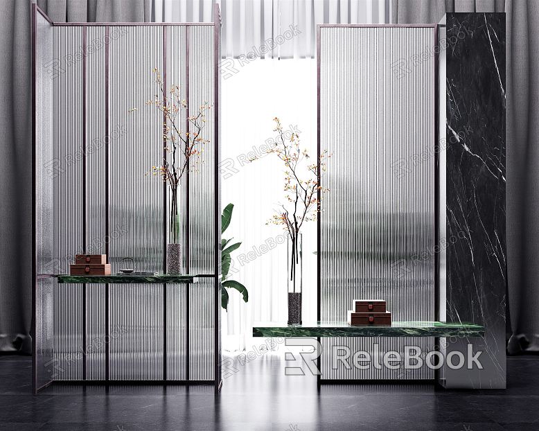 Modern partition porch glass partition screen model