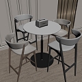 Modern leisure table and chair high stool 3d model