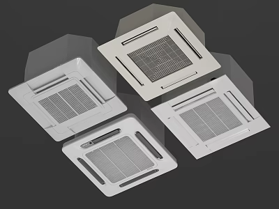 White Ceiling Mounted Air Conditioner Fan Multiple Modern Design Styles 3d model