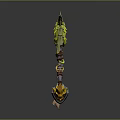 Fantasy Weapon Axe with Green Yellow Dragon Design Intricate Handle and Golden Blade