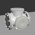 Silver Metal Industrial Mechanical Part With Cylindrical Flange And Bolt Fixings