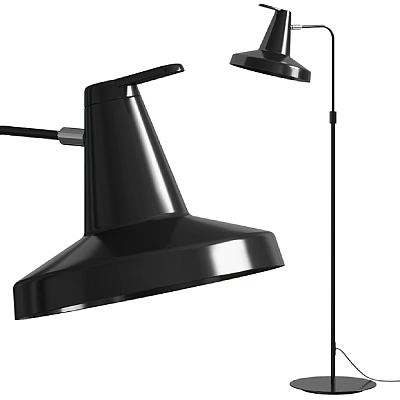Modern Black Floor Lamp With Sleek Design And Adjustable Head For Living Room 3d model
