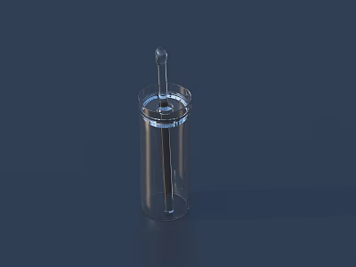Transparent Glass Drinking Container With Long Straw For Daily Household Use 3d model