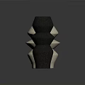Modern Sculptural Vases in Beige and Black with Layered Stacked Design and Textured Granular Surface