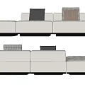 Modern three-seat sofa multiplayer sofa 3d model