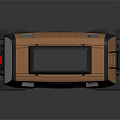 Stylish Orange Off Road Vehicle With Black Roof Rack And Rugged Tires