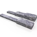 Natural Gray Stone Long Strips Ideal For Construction And Decoration 3d model