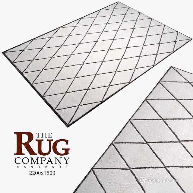 Square Rug With Diamond Geometric Pattern By The Rug Company 3d model 