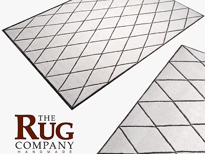 Square Rug With Diamond Geometric Pattern By The Rug Company 3d model
