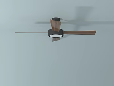 Modern Air Conditioner Fan with Wooden Blades Ceiling Mounted for Home Cooling 3d model