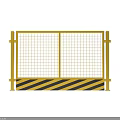 Yellow Grid Road Safety Barrier With Black And Yellow Striped Base