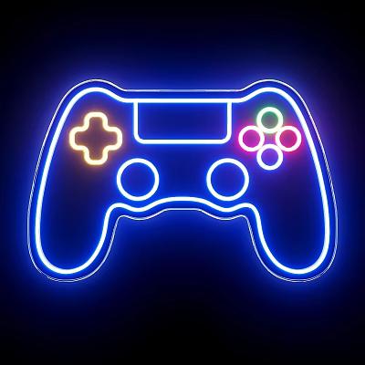 Game Controller Light Box Neon Style With Colorful Buttons and Illuminated Design 3d model