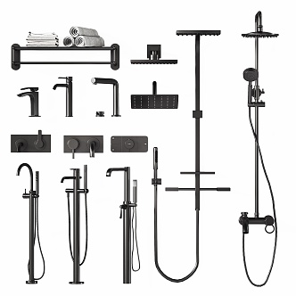 Modern Faucet Shower Towel Rack Faucet Towel Rack 3d model