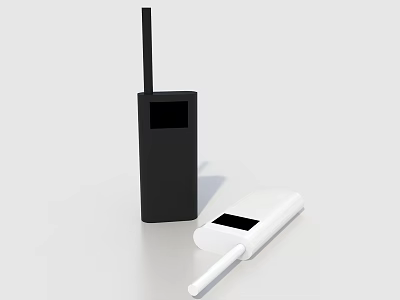 Handheld Black And White Two Way Radio Devices With Antennas And Screens 3d model