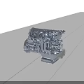 3D Model of Engine Showing Internal Structure And Detailed Mechanical Components 3d model