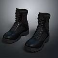 Durable Black Lace Up Boots With Thick Sole For Outdoor Everyday Use