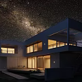 Modern Single Family House Exterior With Balcony Large Windows Wooden Accents Concrete Stairs And Greenery