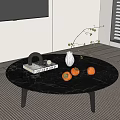 Poliform round coffee table ornaments combination 3d model
