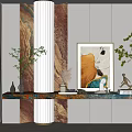 Modern end deck porch partition 3d model
