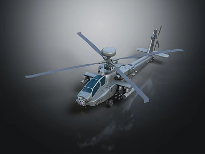 Military Helicopter With Rotors Cockpit Radar System And Advanced Aviation Design Details 3d model