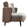 Modern Light Gray Fabric Sofa With Beige Accent Curved Armrest And Black Legs
