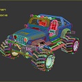 Modern all-terrain vehicle toy car four-wheeler beach car 3d model