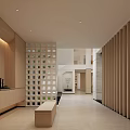 Modern Entryway Hallway Design With Wooden Partition Storage Bench And Recessed Lighting