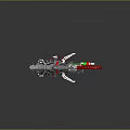 Futuristic Sci Fi Weapon With Gray Body Red Curved Tube And Green Indicators