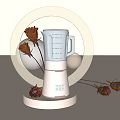 Modern Blender as Daily Use Appliance with Transparent Sphere and Dried Roses on Light Background
