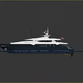 Wooden Boat Elegant Design Sailing On Blue Water Surface With Modern Deck