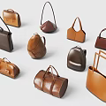 Various Stylish Leather Bags Including Handbags Backpacks Totes And Briefcases In Brown Tones