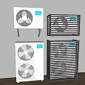 modern air conditioner external air conditioner compressor central air conditioner 3d model