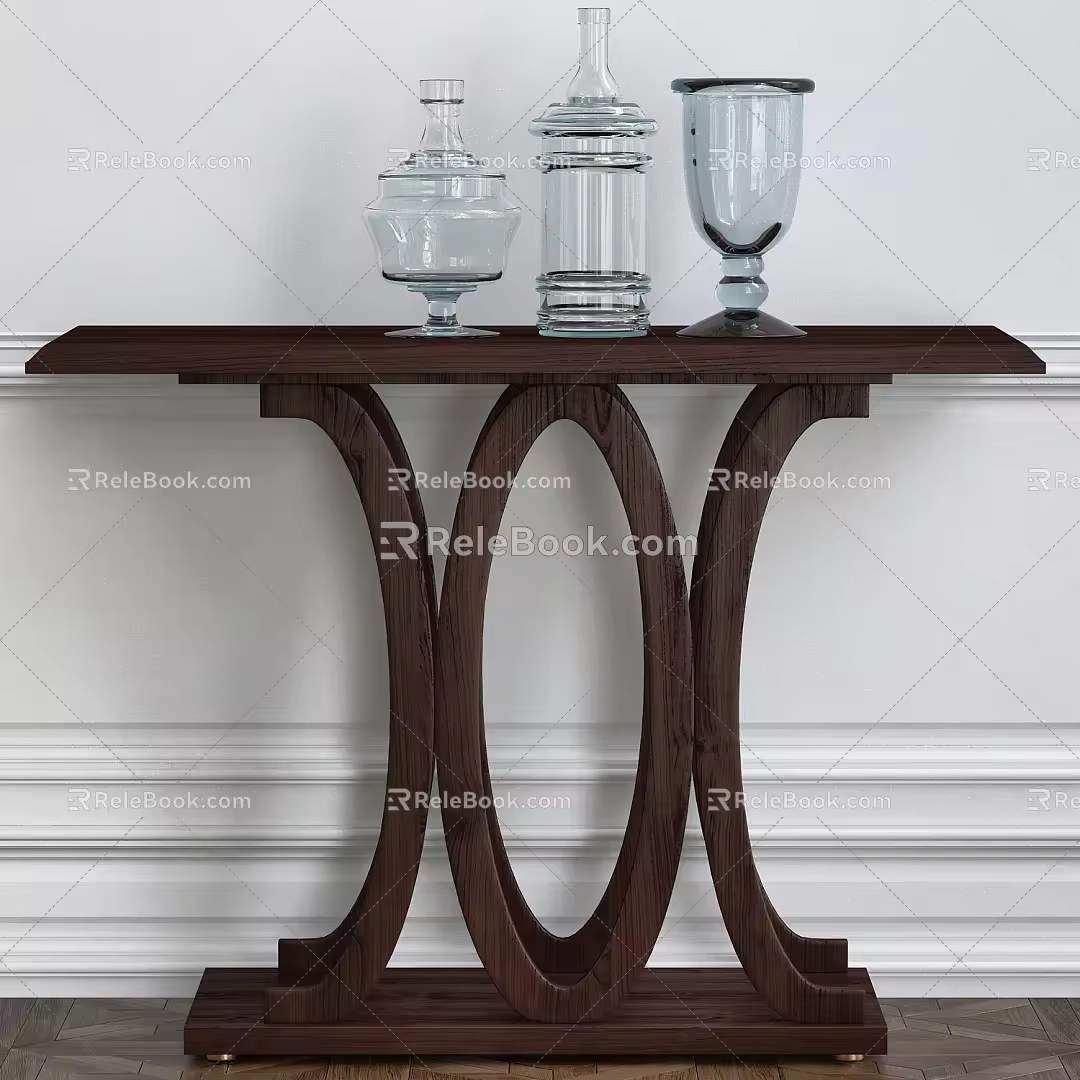 American End View Desk 3d model
