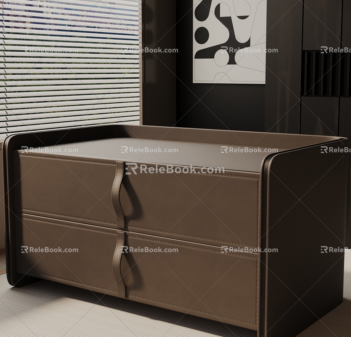 Modern bedside table 3d model