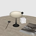 Elegant Martini Glass With Silver Spoon White Decorative Balls On Light Tabletop By Window