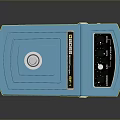 Blue Computer Audio Effects Pedal With Control Knob And Black Switches