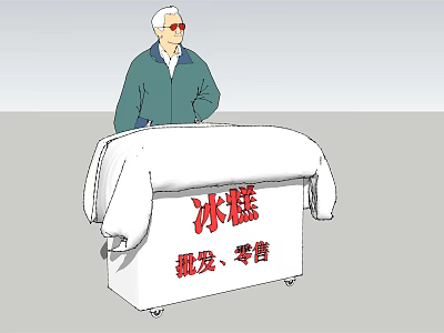 White Mobile Freezer for Ice Cream Wholesale and Retail Selling Operations 3d model