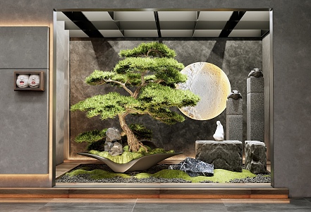 New Chinese style landscape sketch interior landscape 3d model