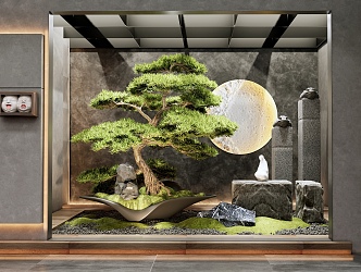 New Chinese style landscape sketch interior landscape 3d model